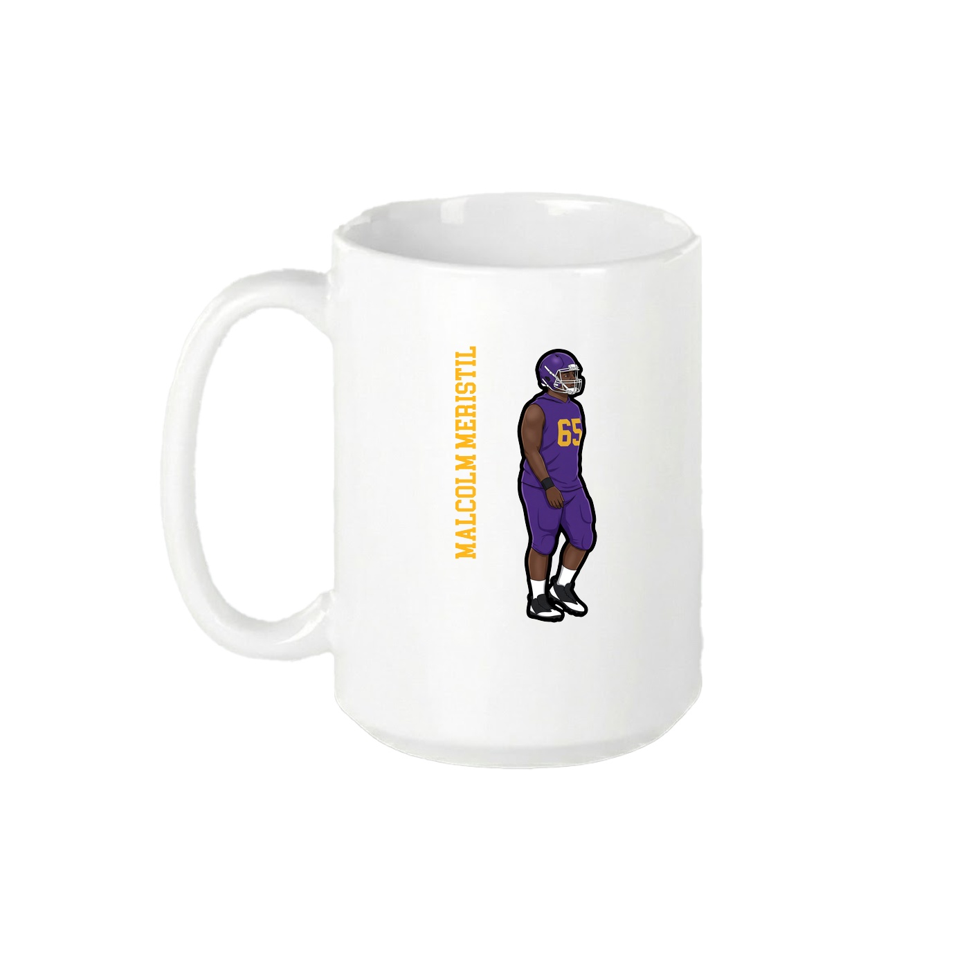 15oz Coffee Mug — Name Vertical in White