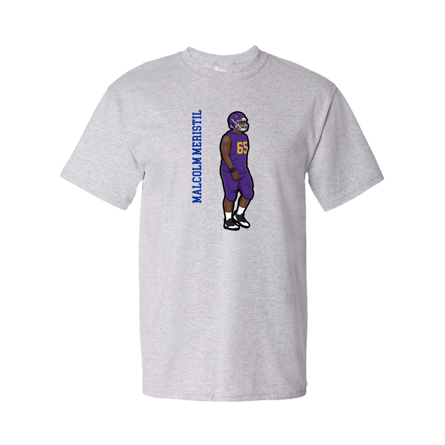Youth Tee — Name Vertical in Grey