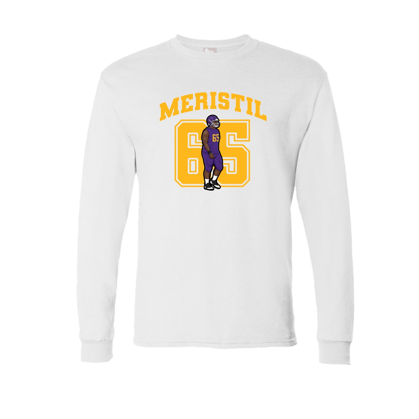 Long Sleeve Tee — Number in White