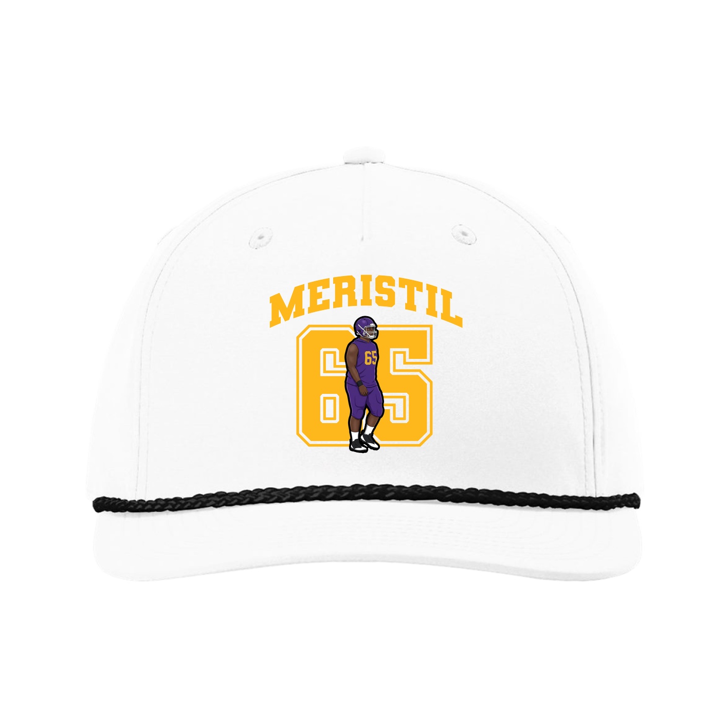 Five-Panel Classic Rope Cap — Number in White
