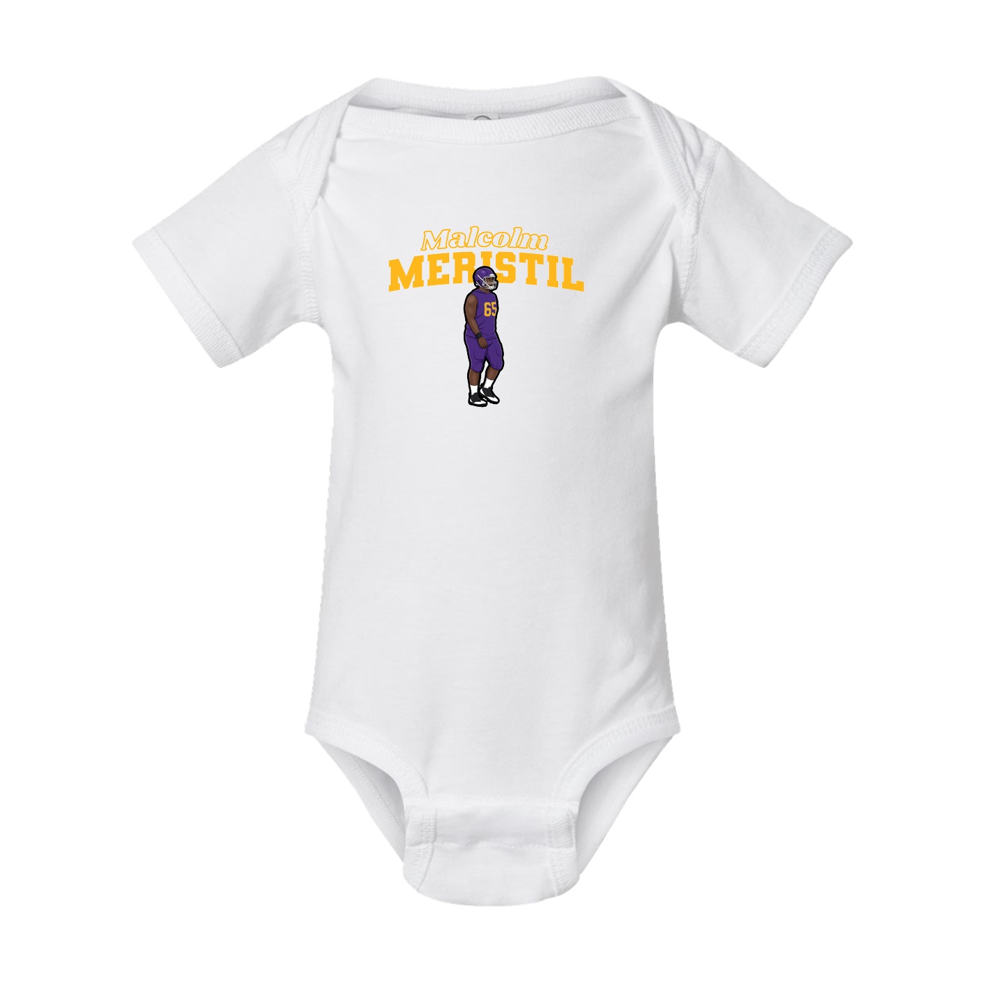 Baby Onesie — Name Arch in White
