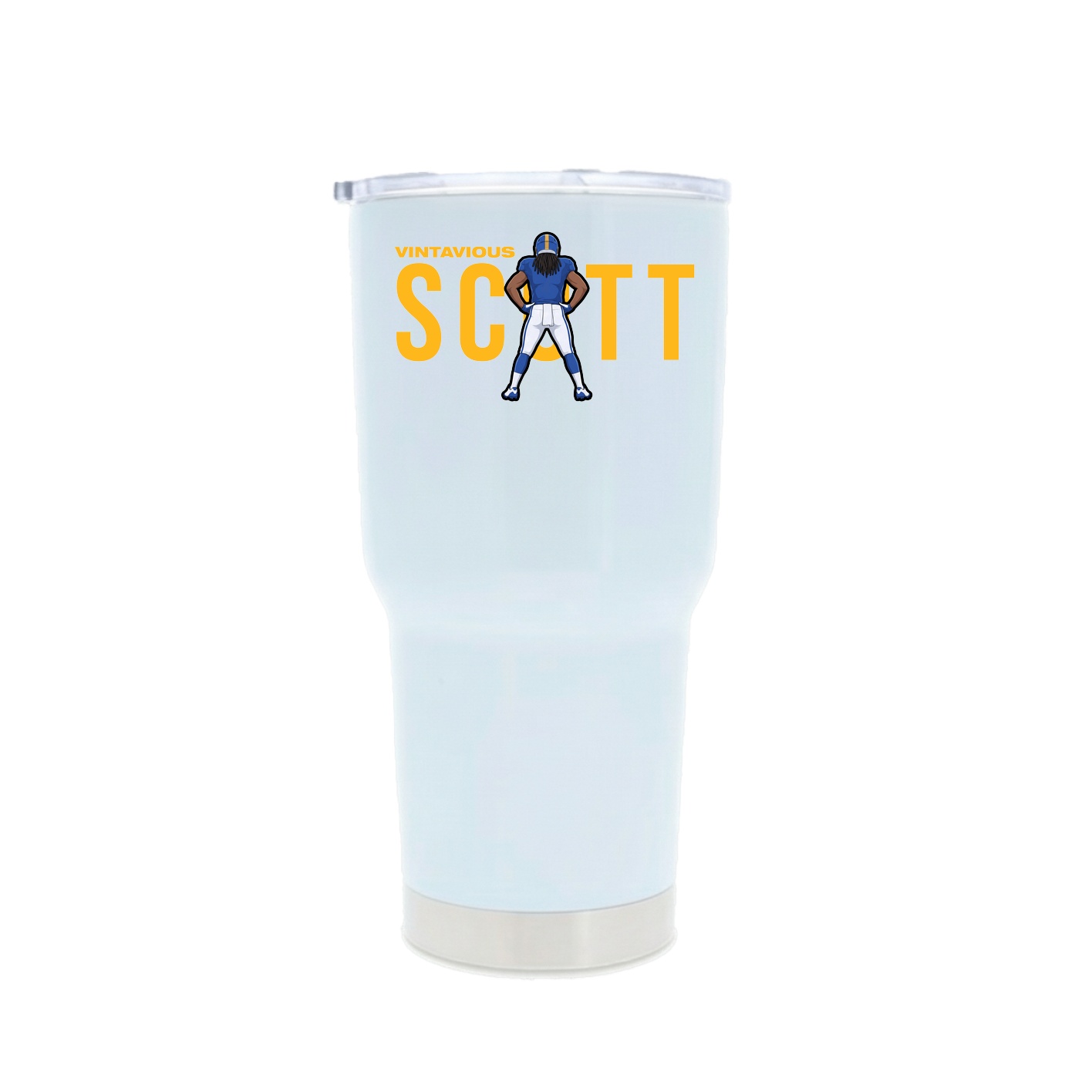 30oz Stainless Steel Tumbler — Player Name in White