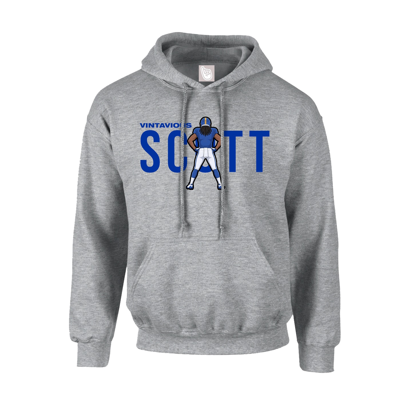 Hoodie — Player Name in Grey