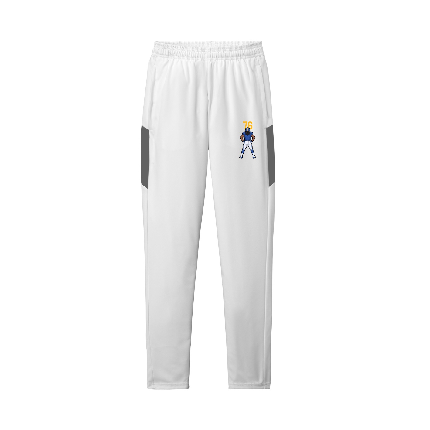 Team Travel Pant — Number Top in White/Grey