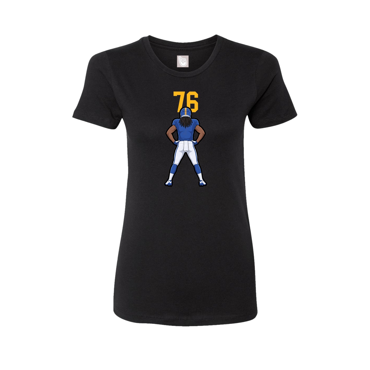 Fitted Women's Tee — Number Top in Black