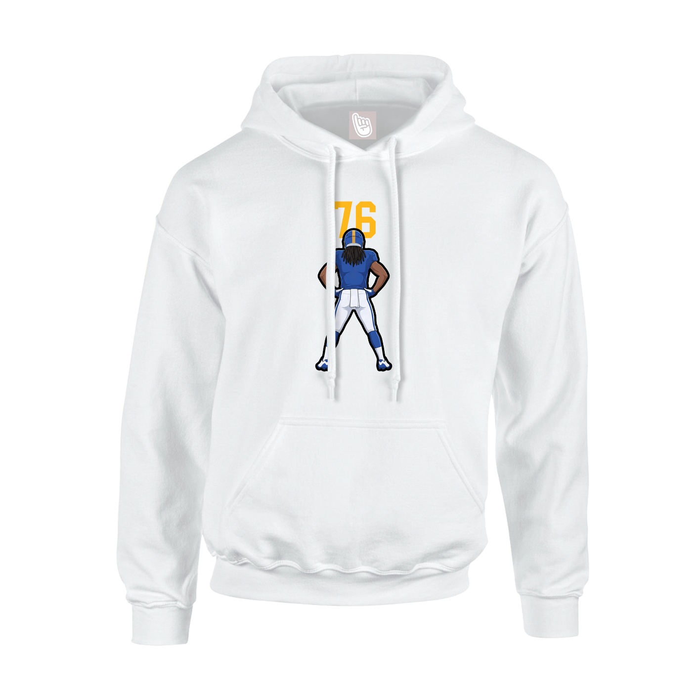 Youth Hoodie — Number Top in White