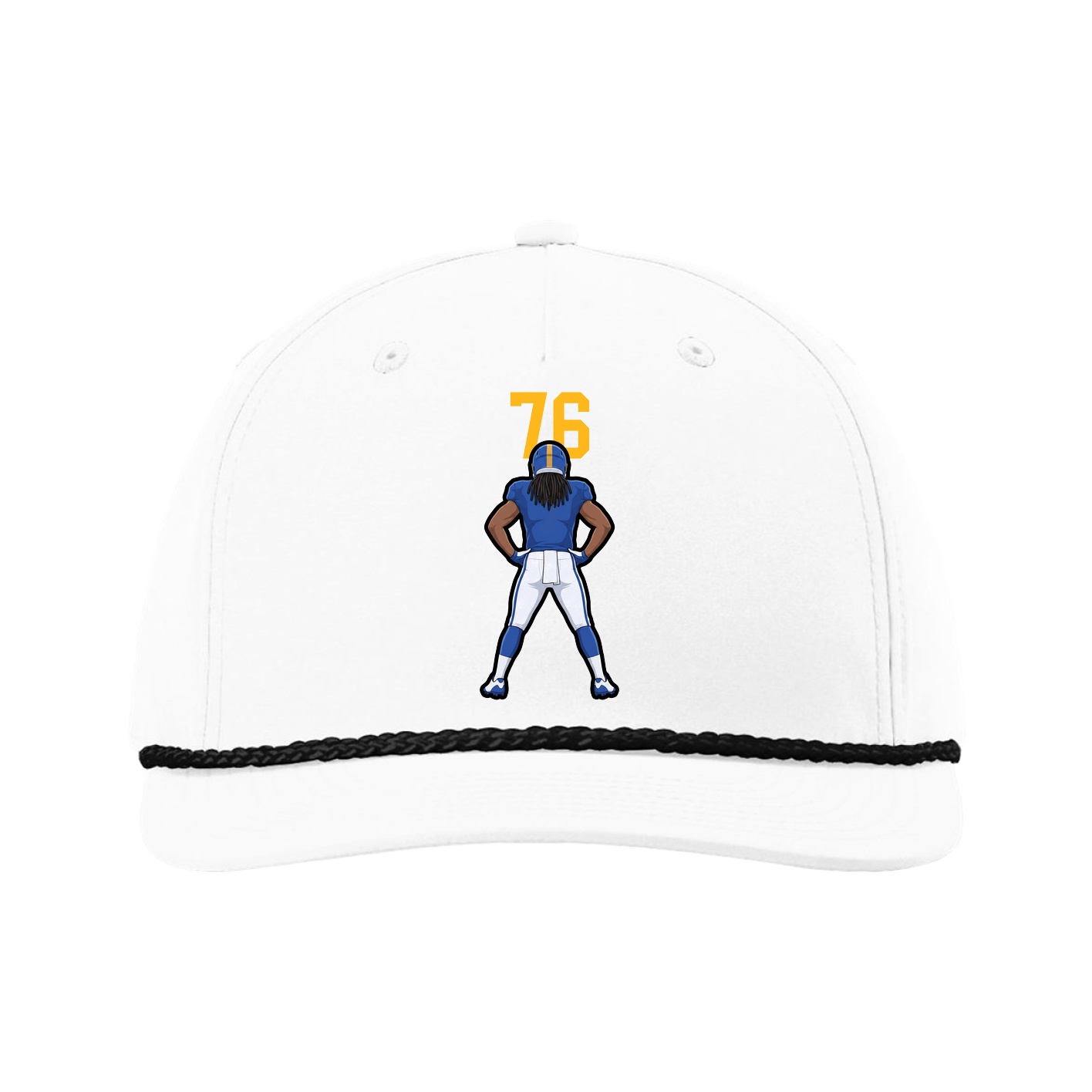 Five-Panel Classic Rope Cap — Number Top in White