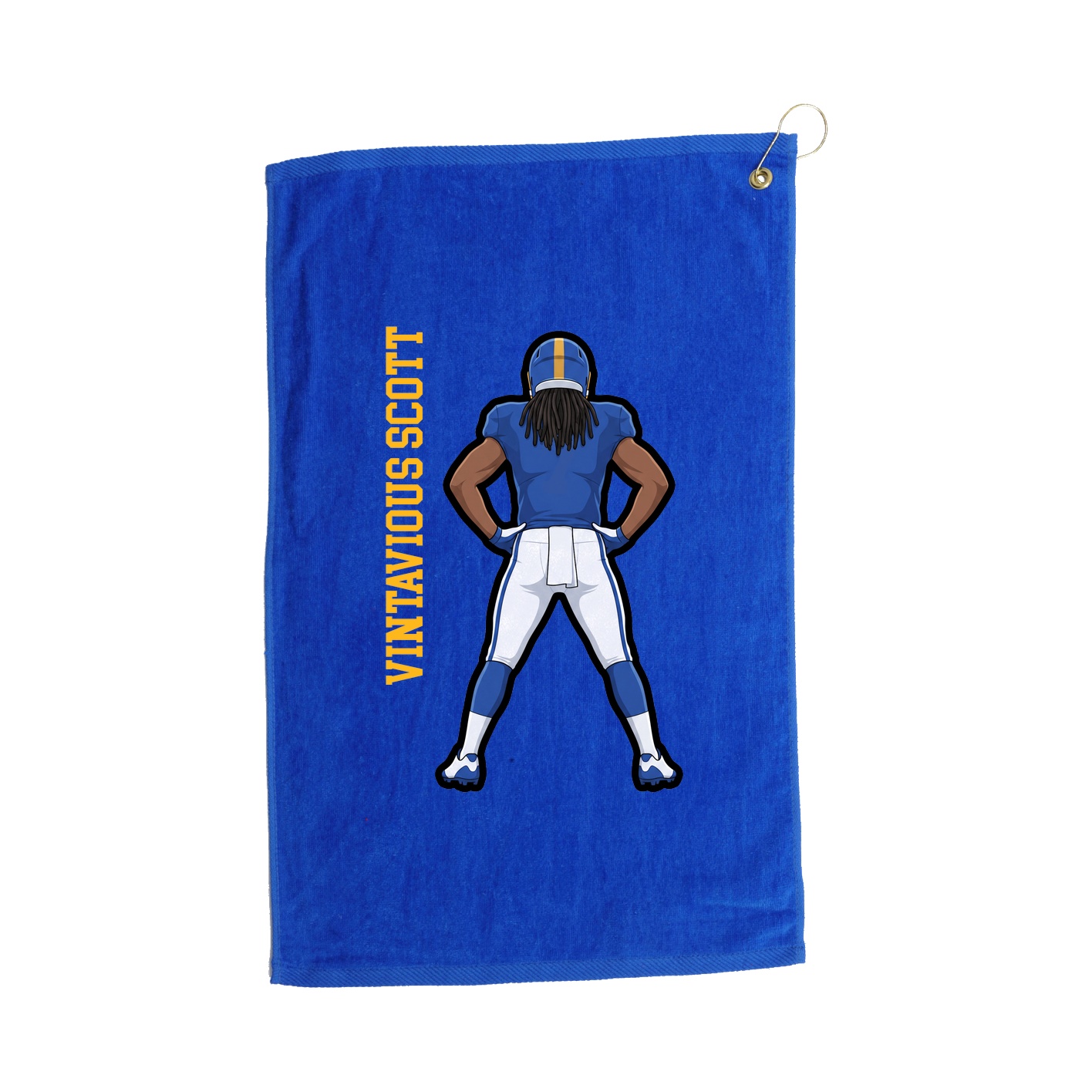 Golf Towel — Name Vertical in Royal