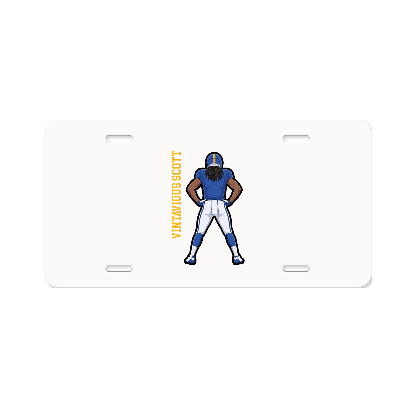 License Plate — Name Vertical in Classic