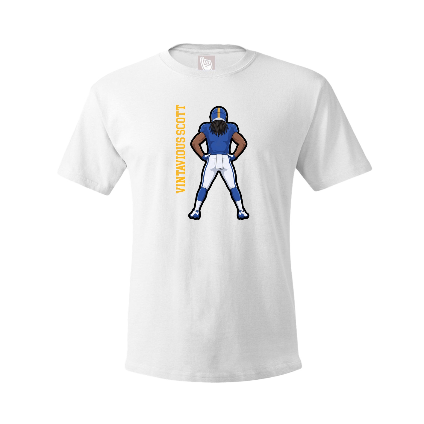 Youth Tee — Name Vertical in White