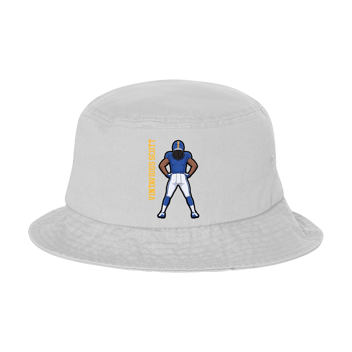 Bucket Cap — Name Vertical in White