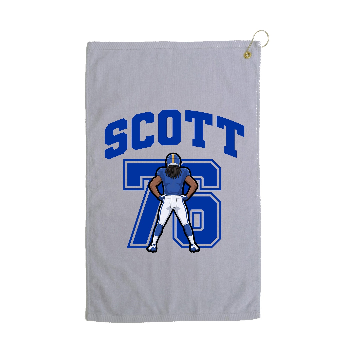 Golf Towel — Number in Grey