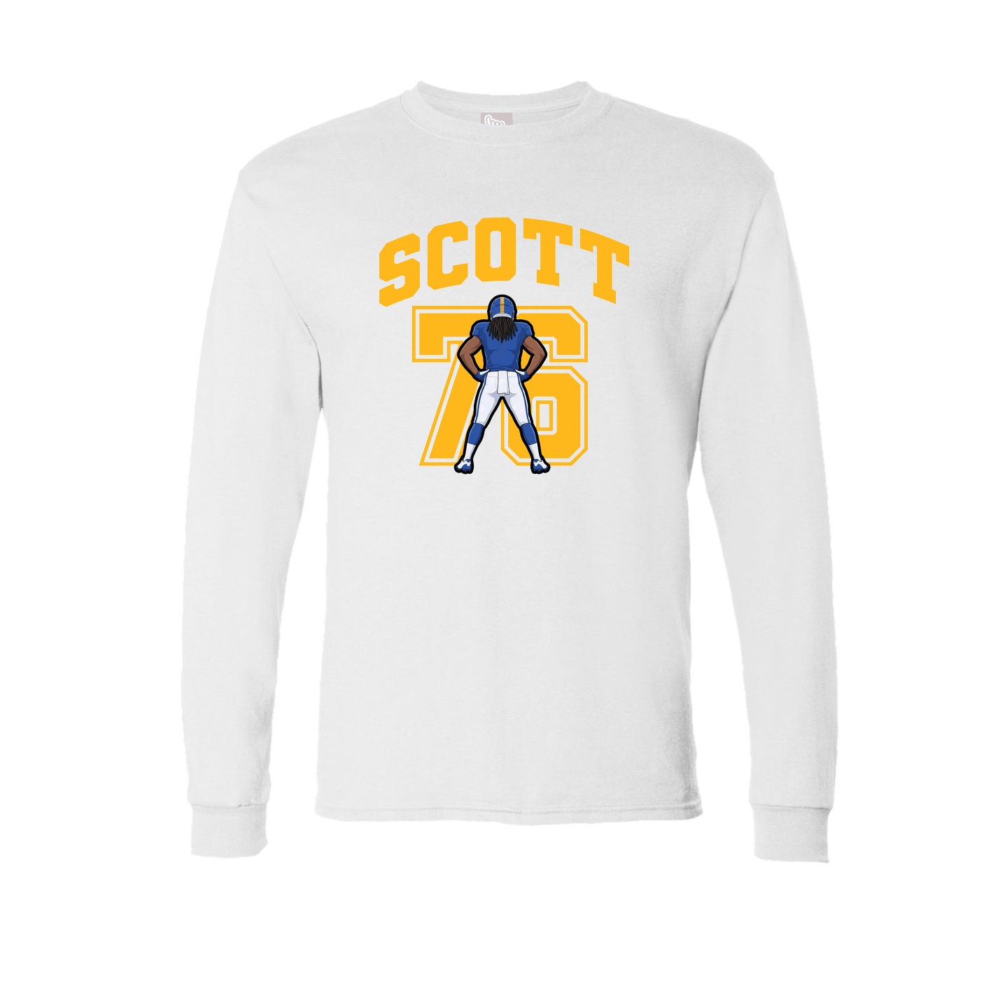 Long Sleeve Tee — Number in White
