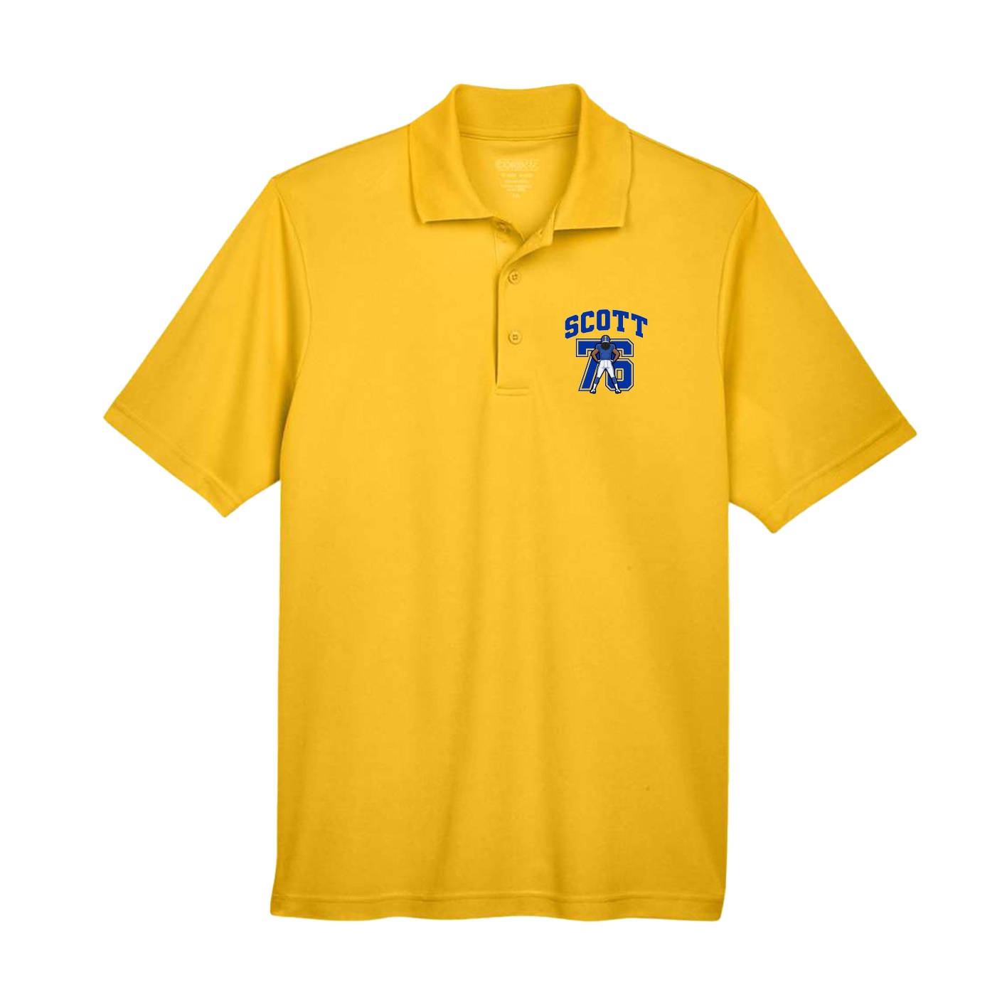Performance Polo — Number in Gold
