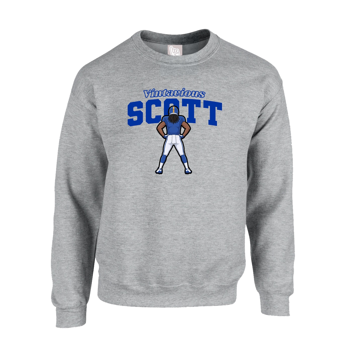 Fleece Crew — Name Arch in Grey