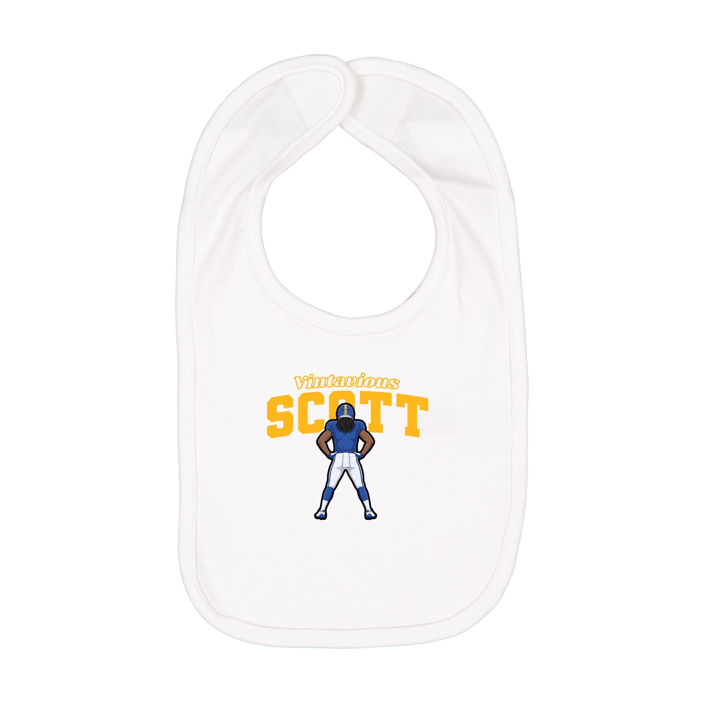 Infant Bib — Name Arch in White