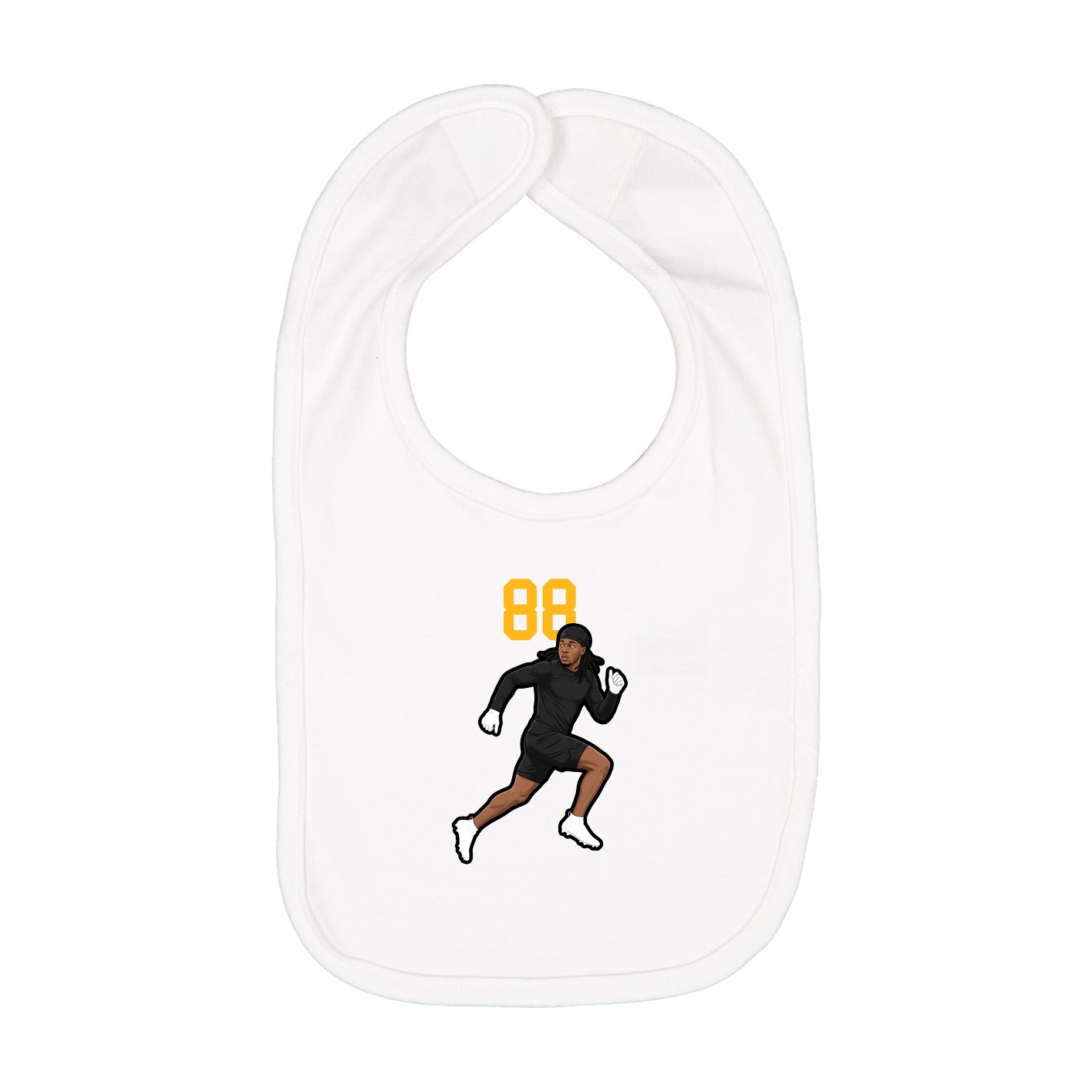 Infant Bib — Number Top in White