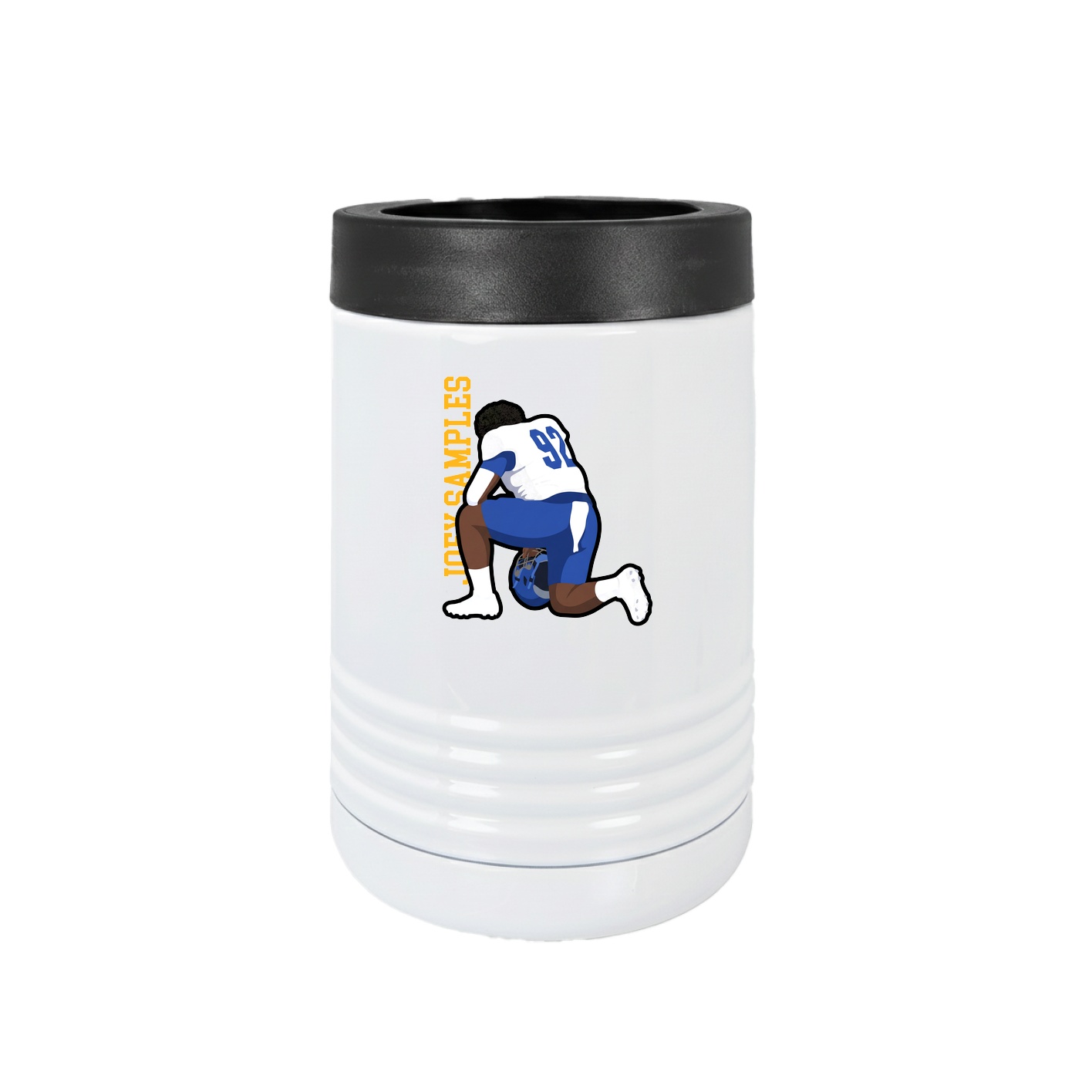 Beverage Holder — Name Vertical in White