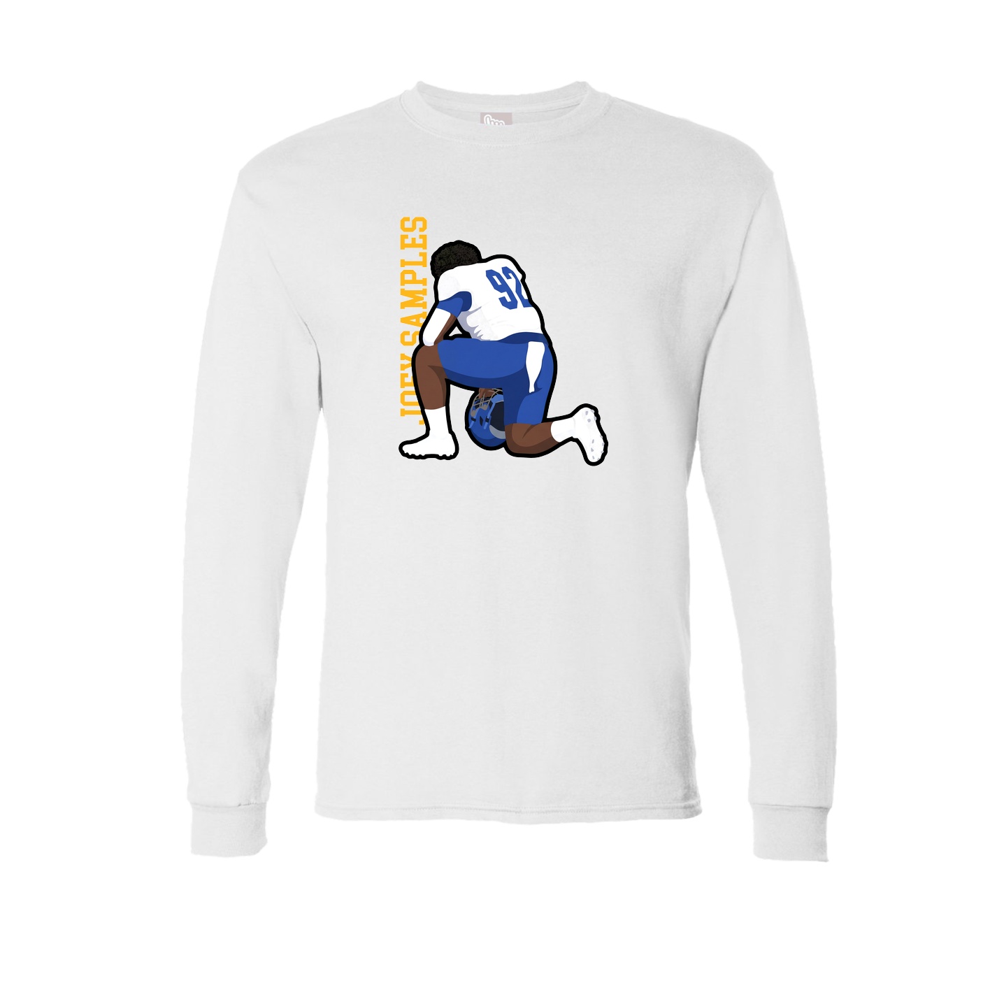 Long Sleeve Tee — Name Vertical in White