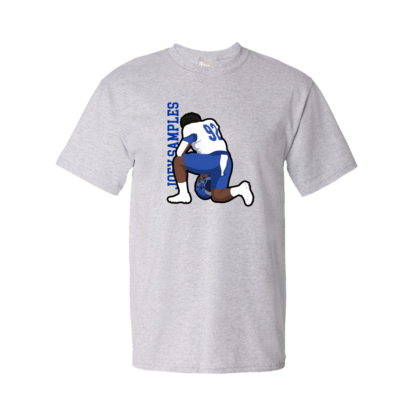 Youth Tee — Name Vertical in Grey