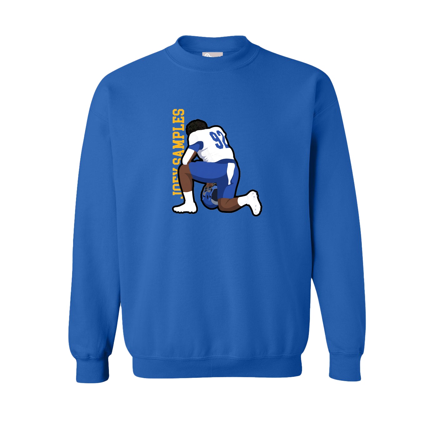 Fleece Crew — Name Vertical in Royal