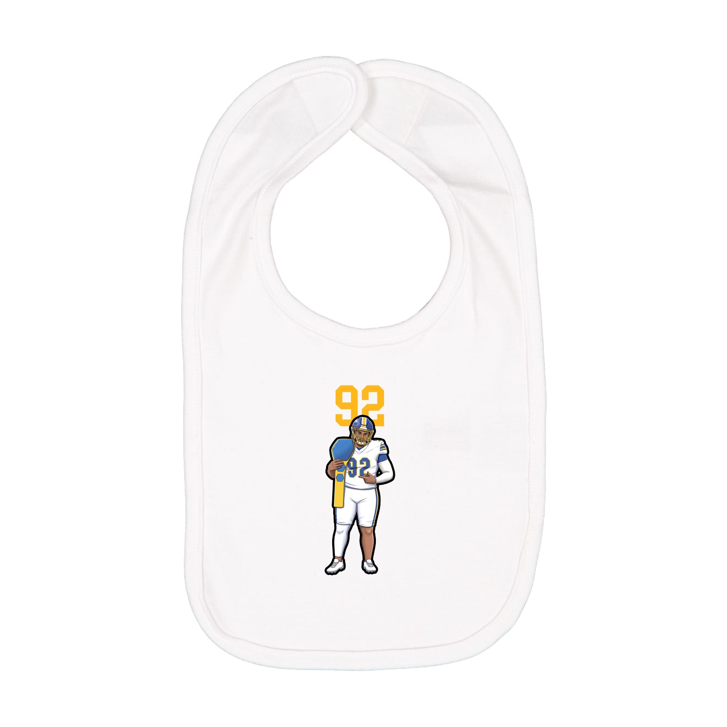 Infant Bib — Number Top in White