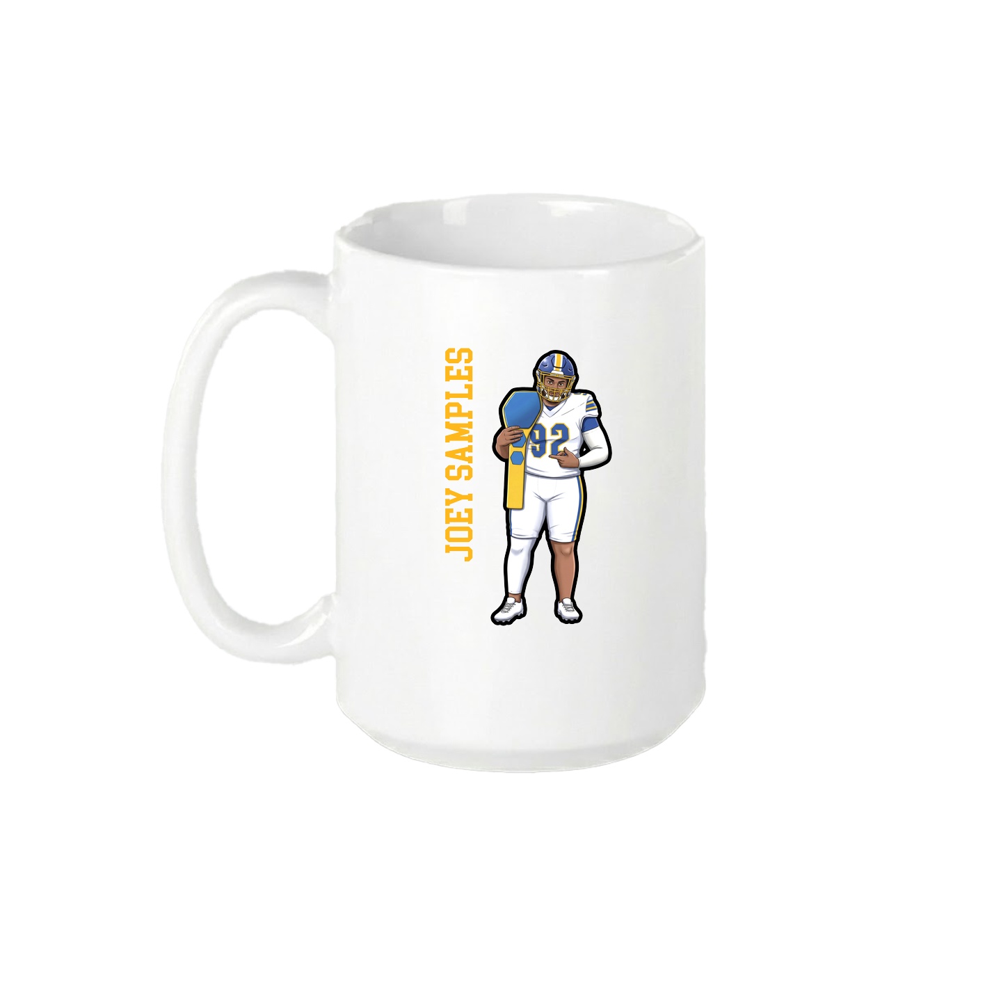 15oz Coffee Mug — Name Vertical in White