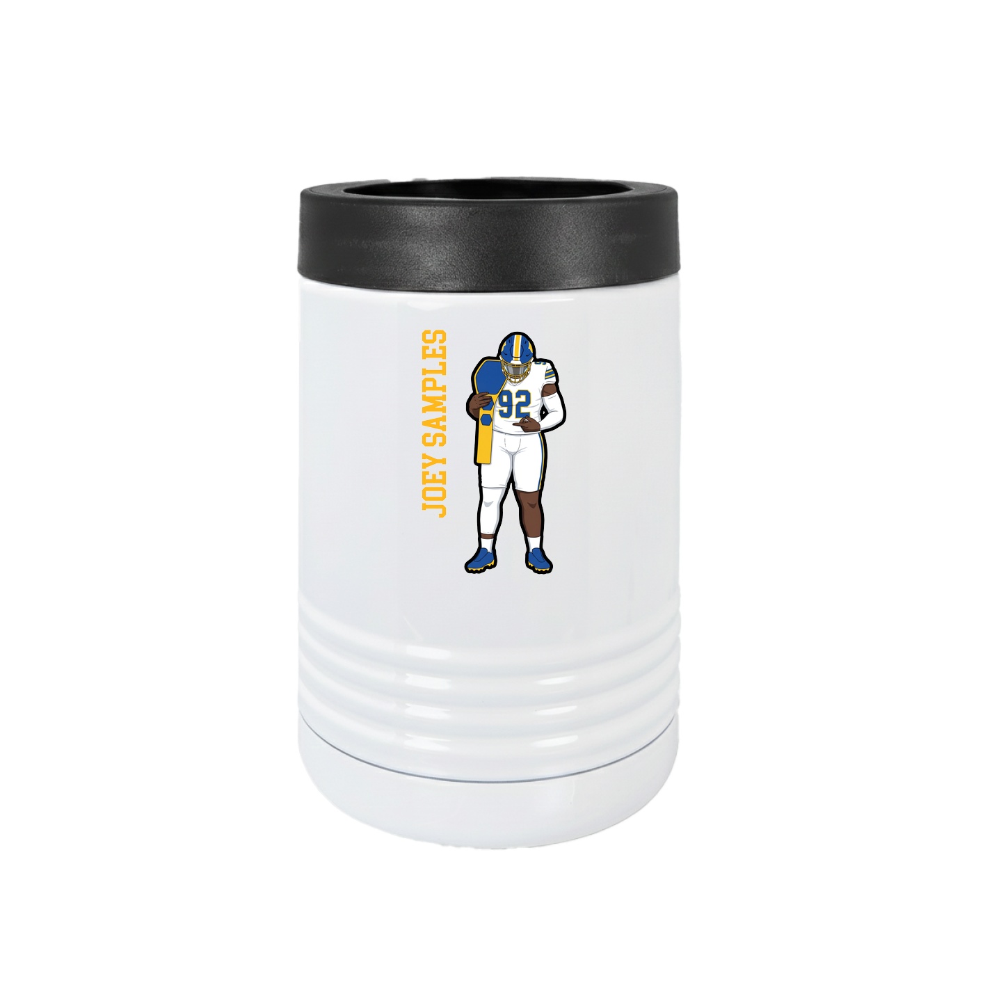 Beverage Holder — Name Vertical in White