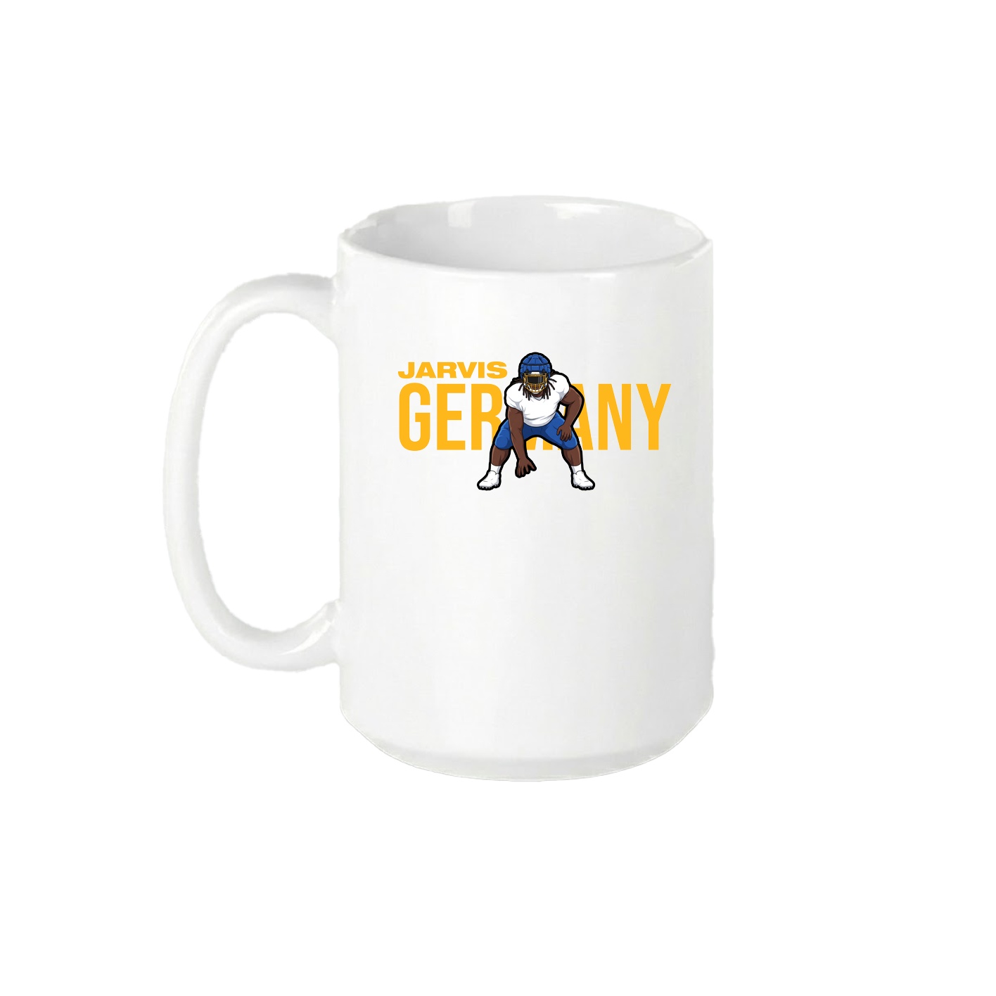 15oz Coffee Mug — Player Name in White