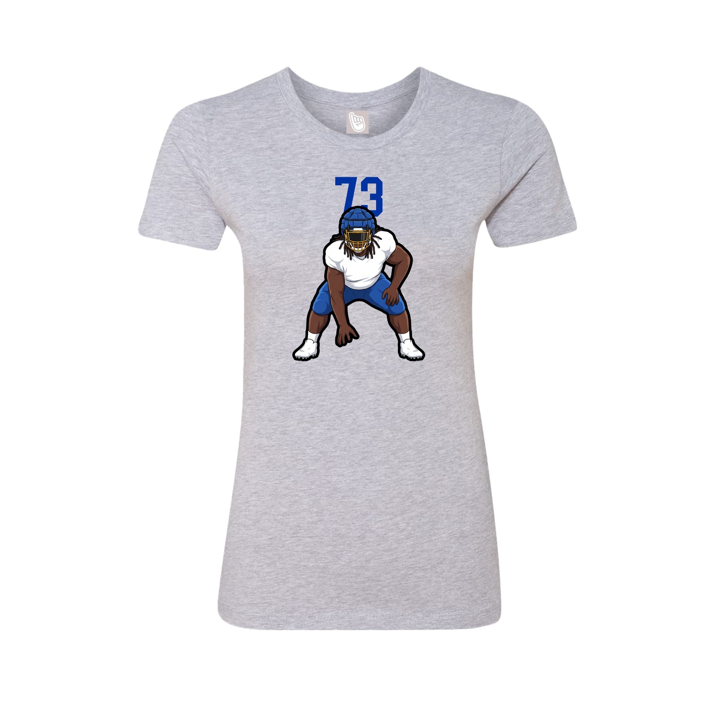 Fitted Women's Tee — Number Top in Grey