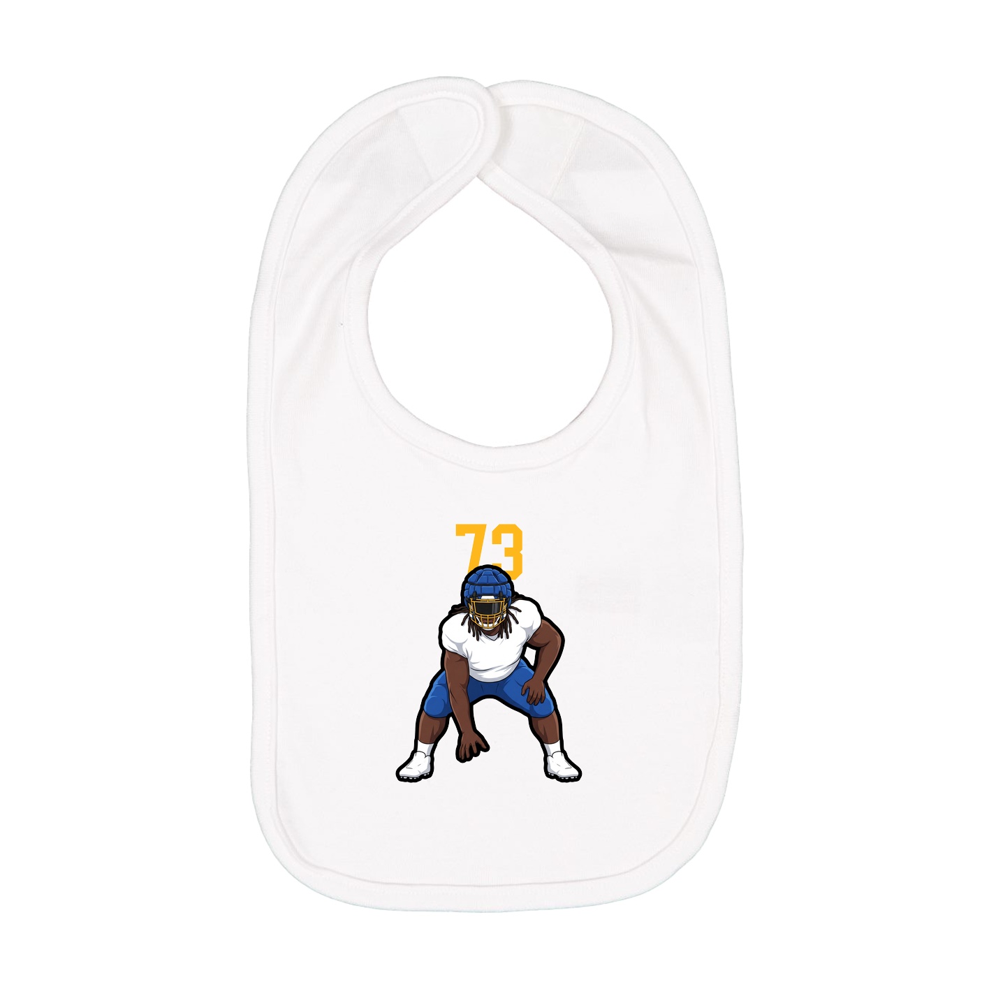 Infant Bib — Number Top in White