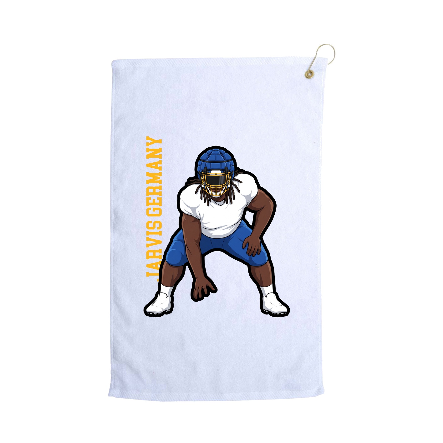 Golf Towel — Name Vertical in White