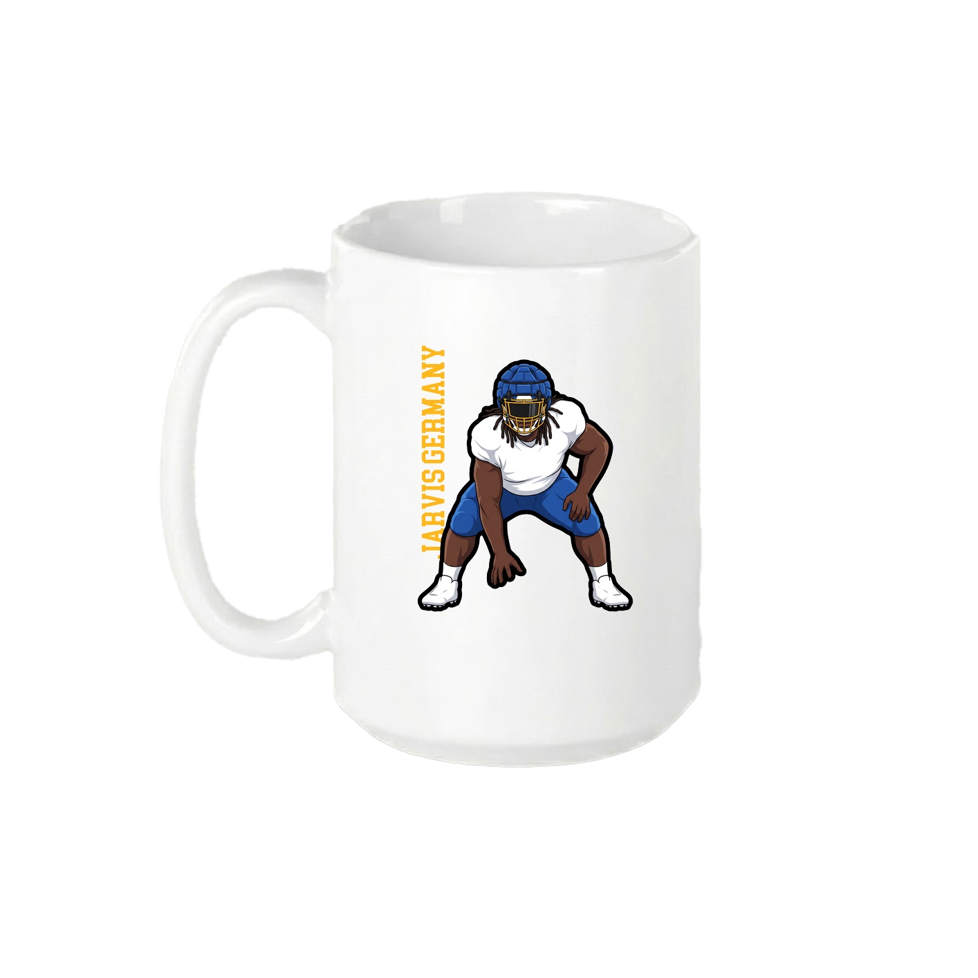 15oz Coffee Mug — Name Vertical in White
