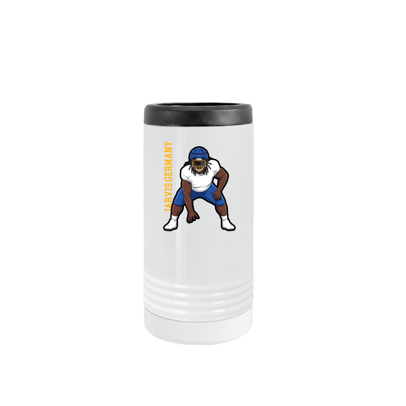 Slim Beverage Holder — Name Vertical in White