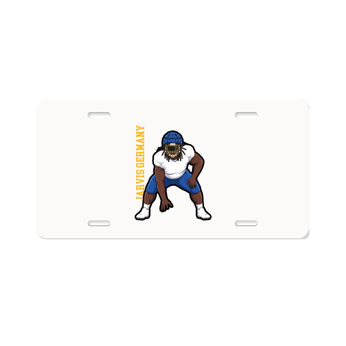 License Plate — Name Vertical in Classic