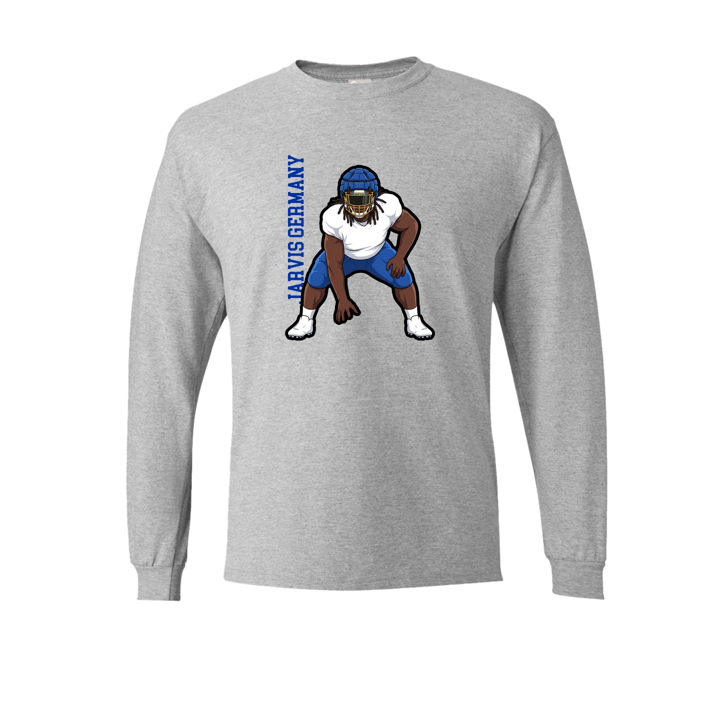 Long Sleeve Tee — Name Vertical in Grey