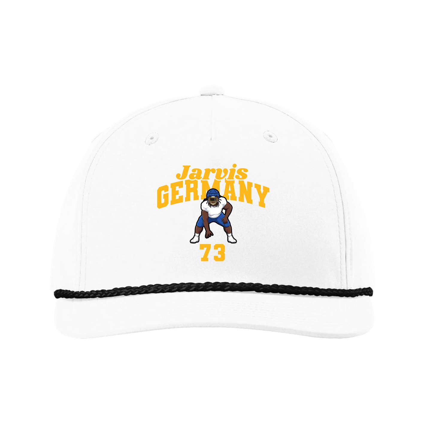 Five-Panel Classic Rope Cap — Signature Arch in White