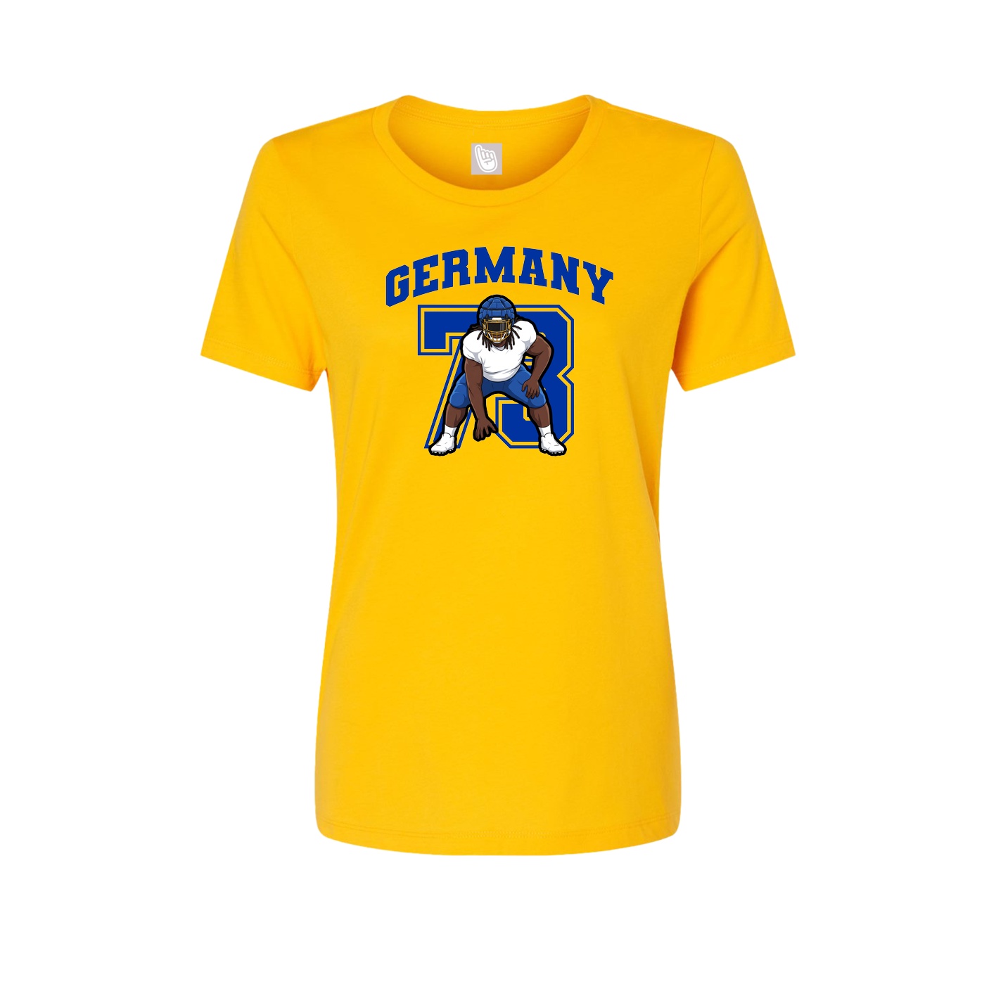 Fitted Women's Tee — Number in Gold