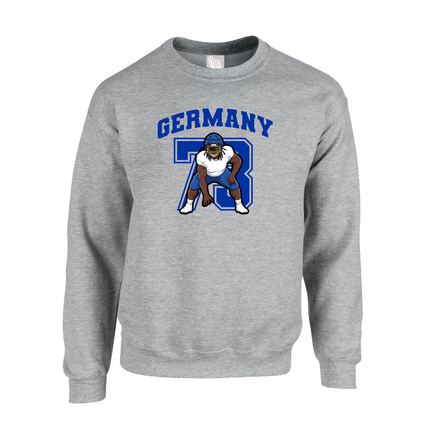 Fleece Crew — Number in Grey