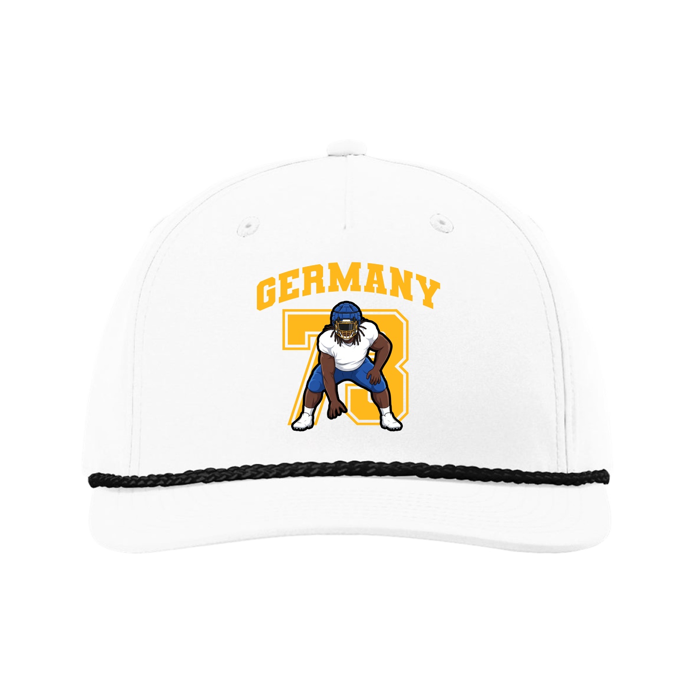 Five-Panel Classic Rope Cap — Number in White