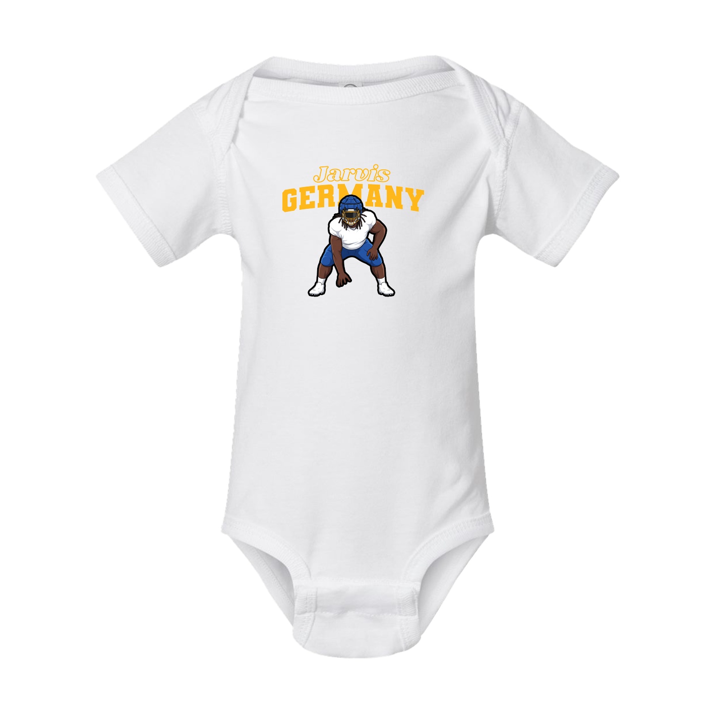 Baby Onesie — Name Arch in White