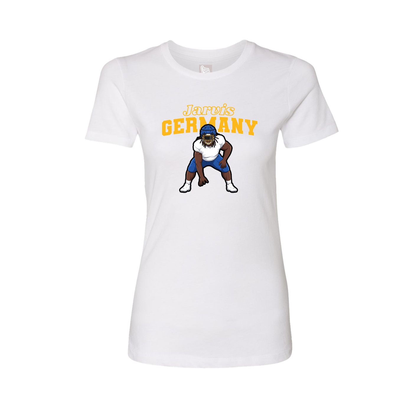 Fitted Women's Tee — Name Arch in White