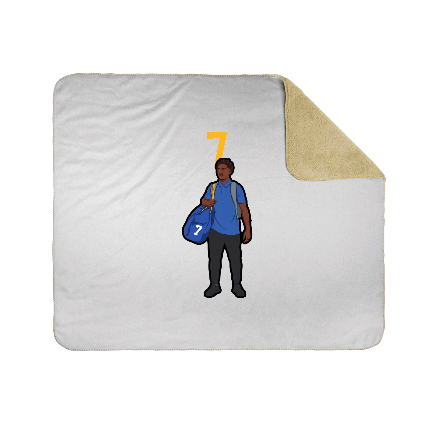 Throw Blanket — Number Top in White