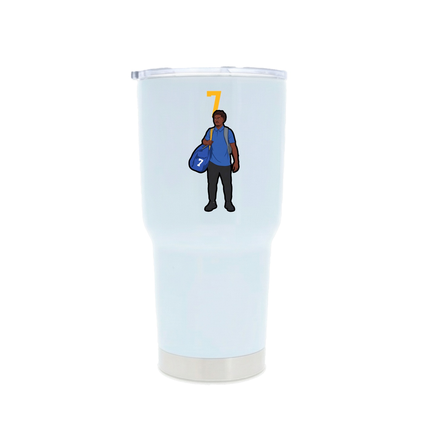 30oz Stainless Steel Tumbler — Number Top in White