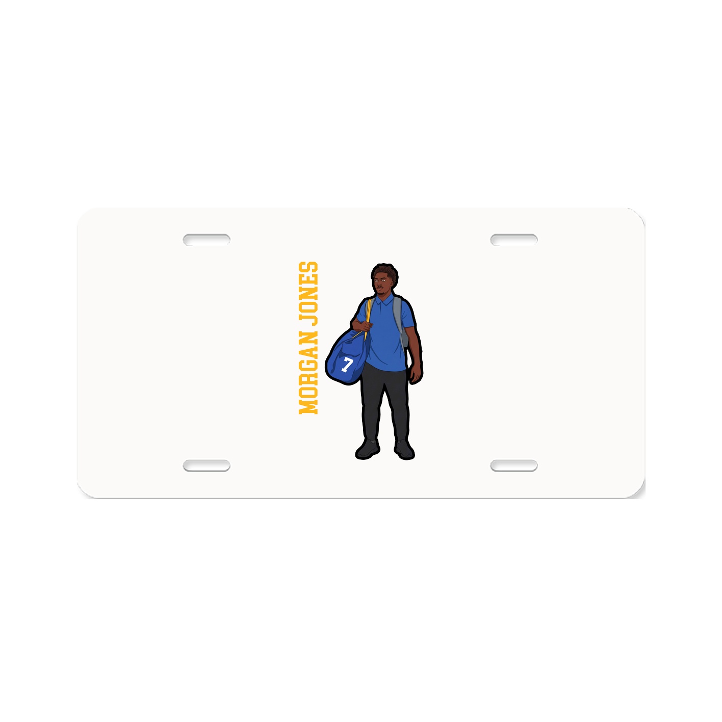 License Plate — Name Vertical in Classic