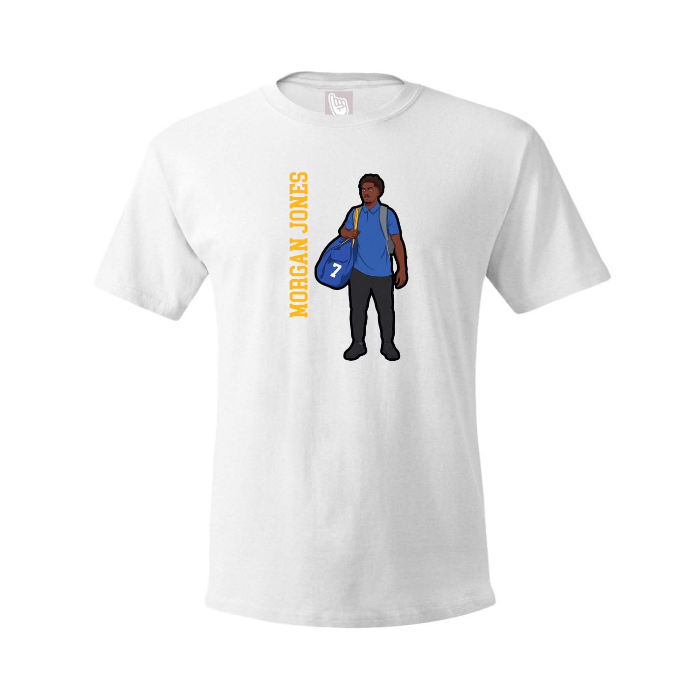 Youth Tee — Name Vertical in White