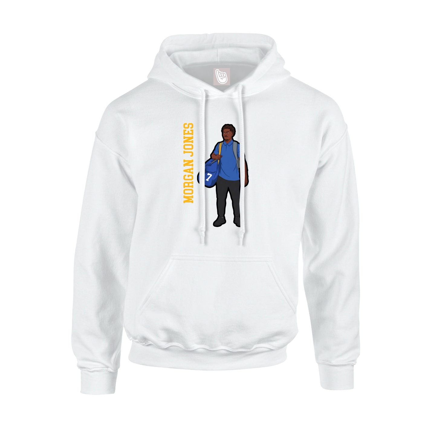 Hoodie — Name Vertical in White