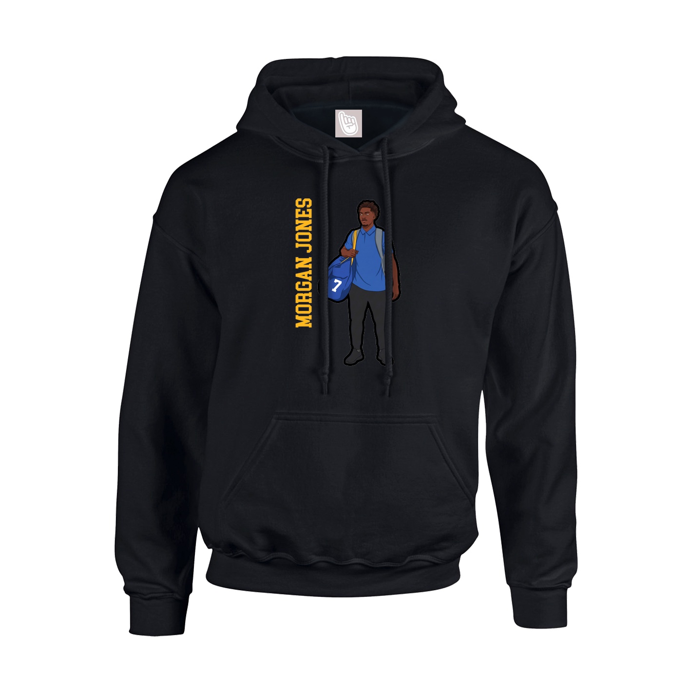 Youth Hoodie — Name Vertical in Black