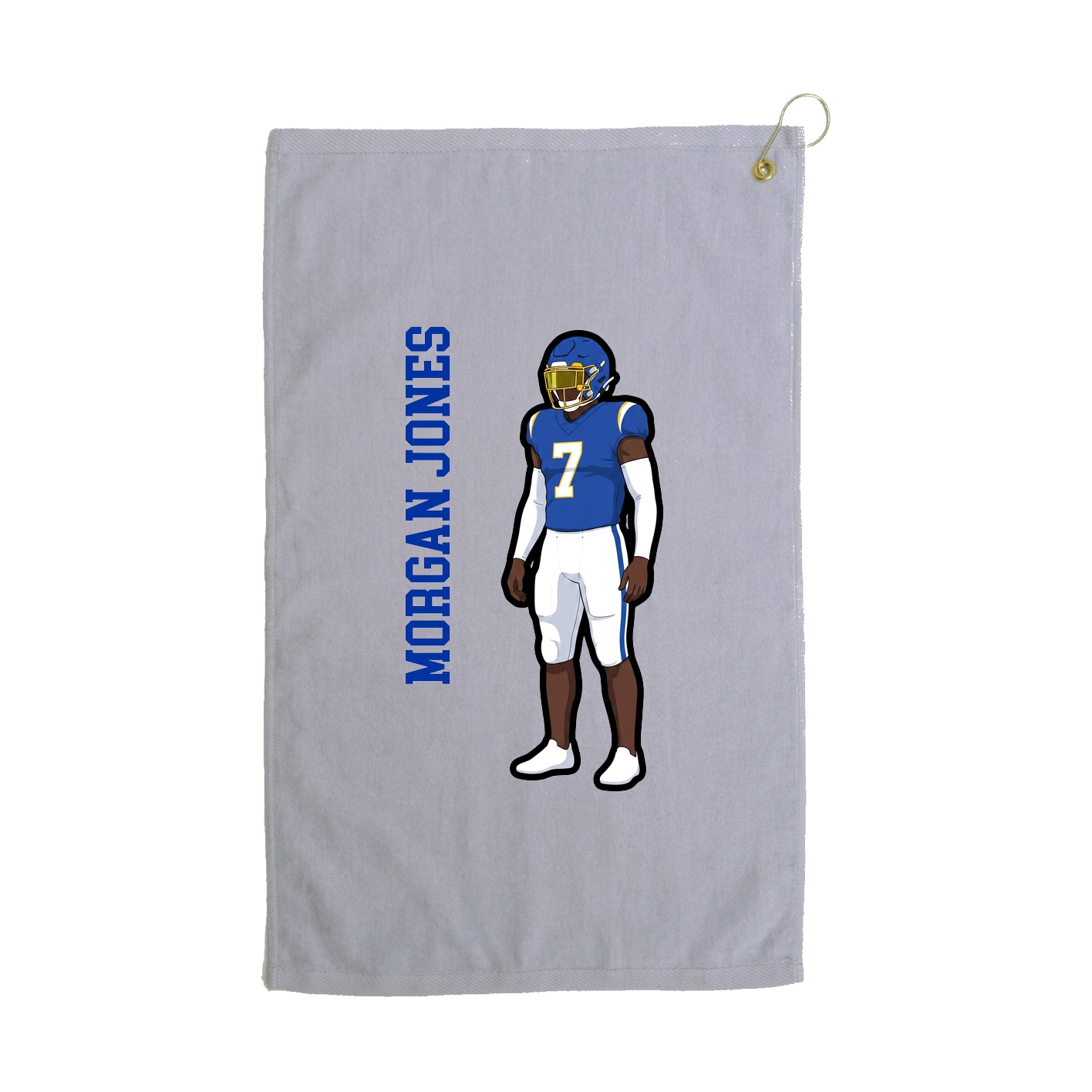 Golf Towel — Name Vertical in Grey