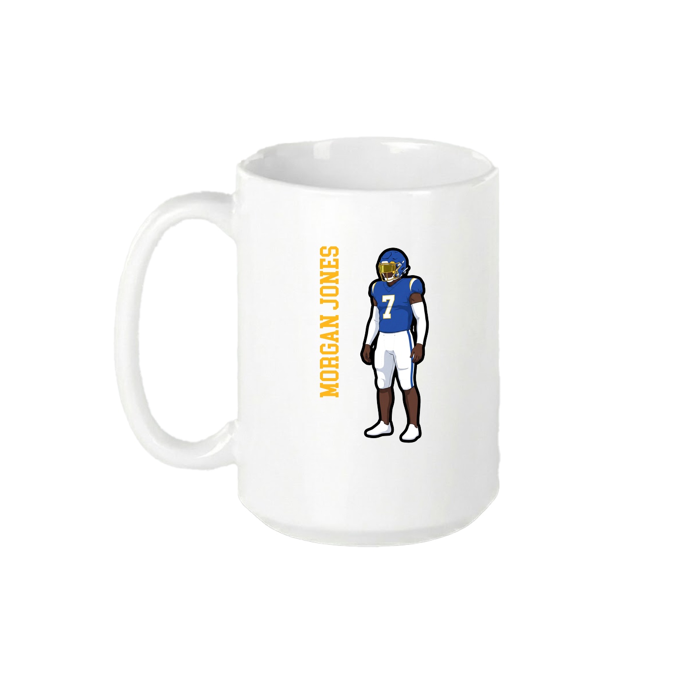 15oz Coffee Mug — Name Vertical in White